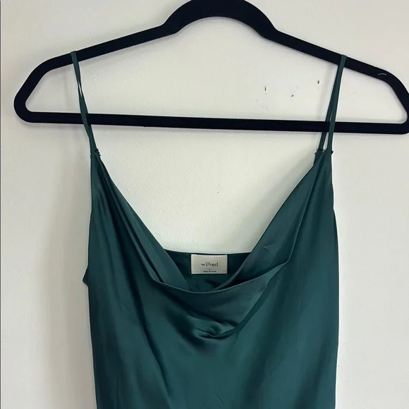 Wilfred Deep Teal Satin Cowl Neck dress size small - Picture 6 of 11